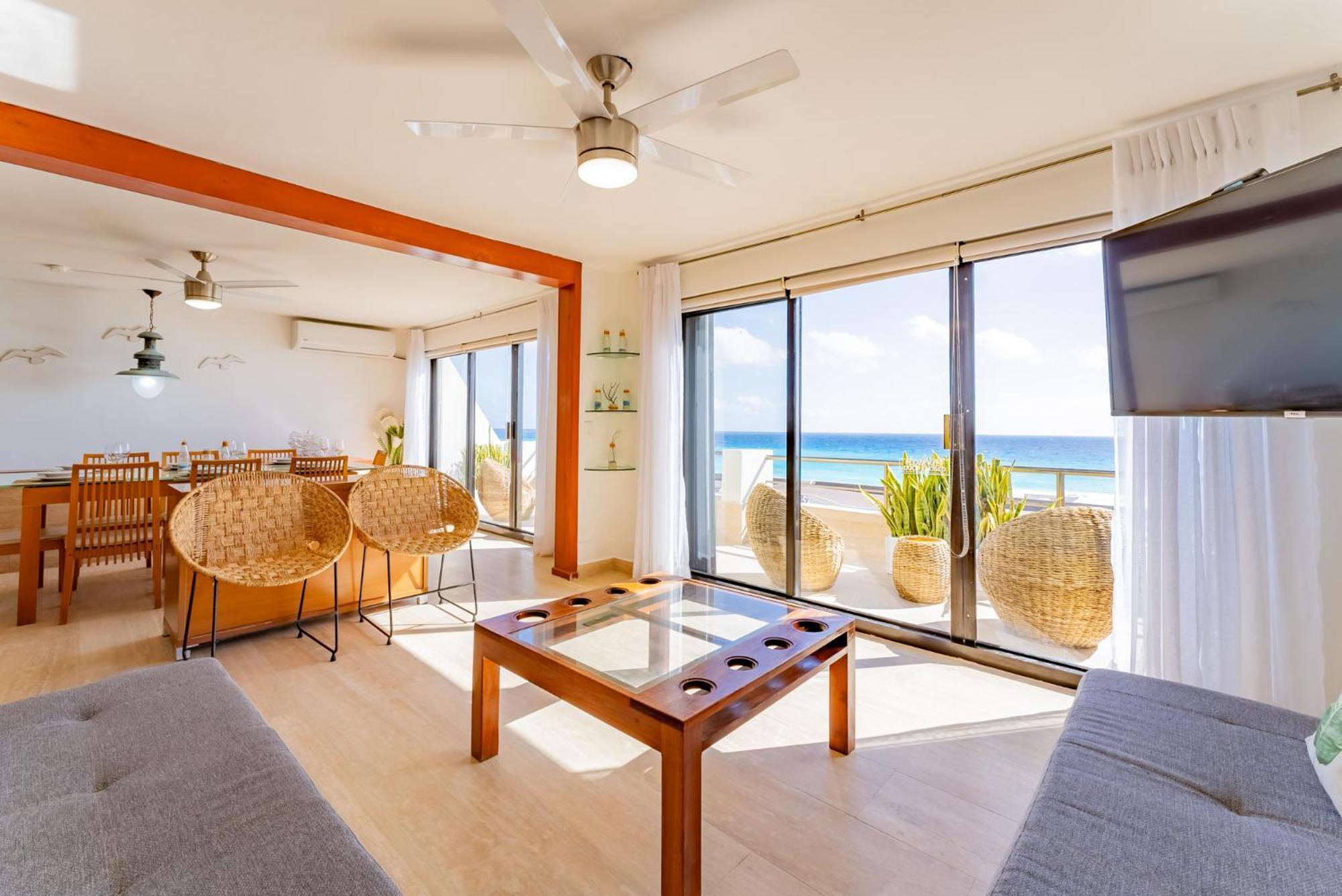 Amazing Caribbean Ocean View At Villas Marlin In Cancun Bagian luar foto