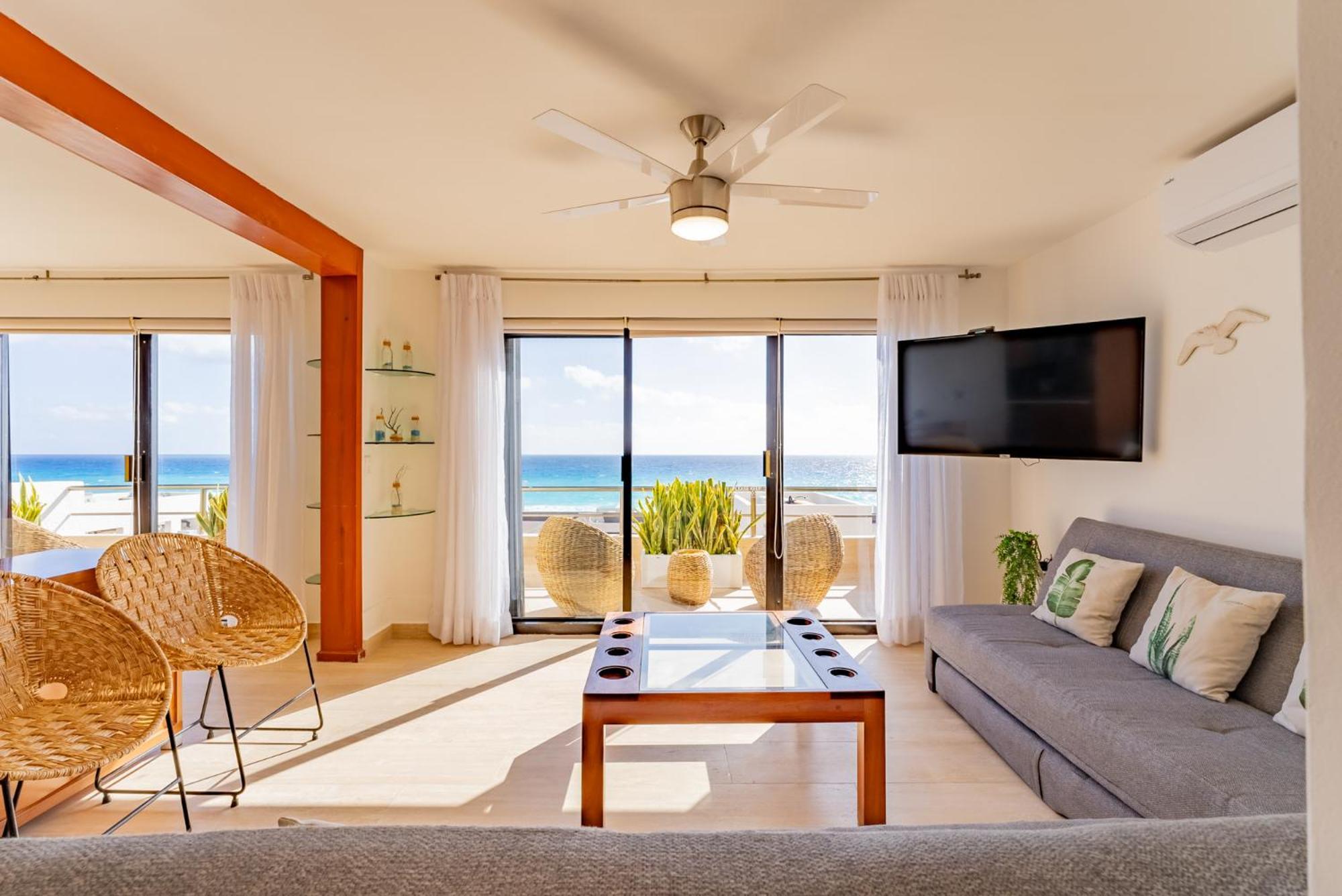 Amazing Caribbean Ocean View At Villas Marlin In Cancun Bagian luar foto