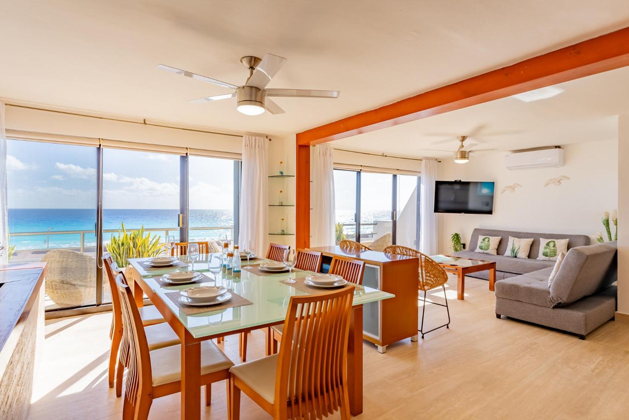 Amazing Caribbean Ocean View At Villas Marlin In Cancun Bagian luar foto