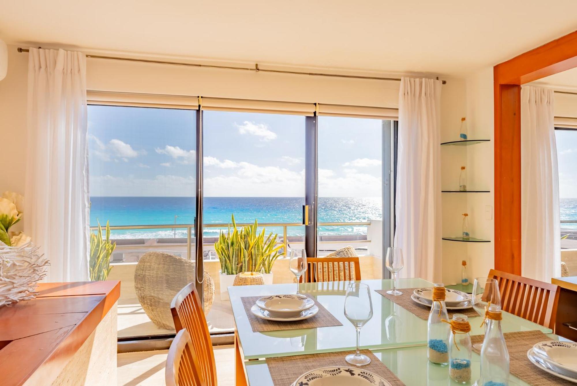 Amazing Caribbean Ocean View At Villas Marlin In Cancun Bagian luar foto